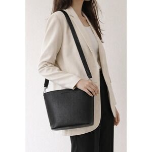 Find Kapoor Black Leather Shoulder Bag Minimalist Crossbody Korea